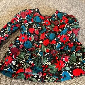 Carter's Floral Kids Blouse - Red and Teal